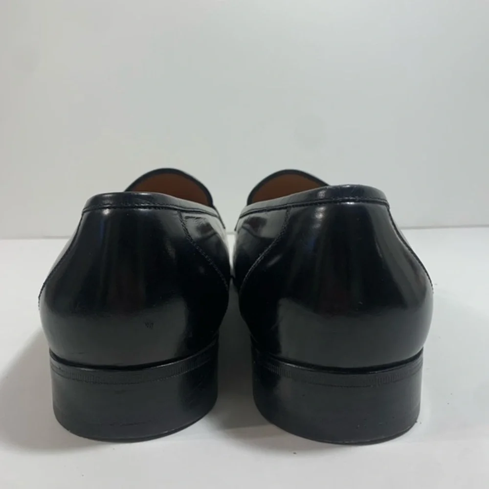 Salvatore‎ Ferragamo Black Leather Mens Penny Loafers 8.5 EE